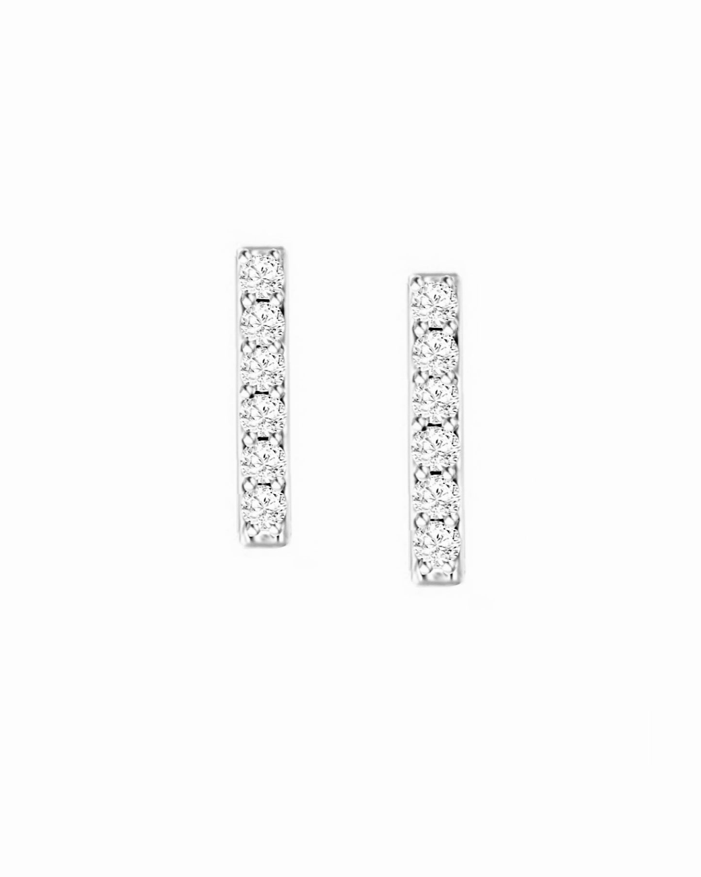 14K Diamond Bar Studs