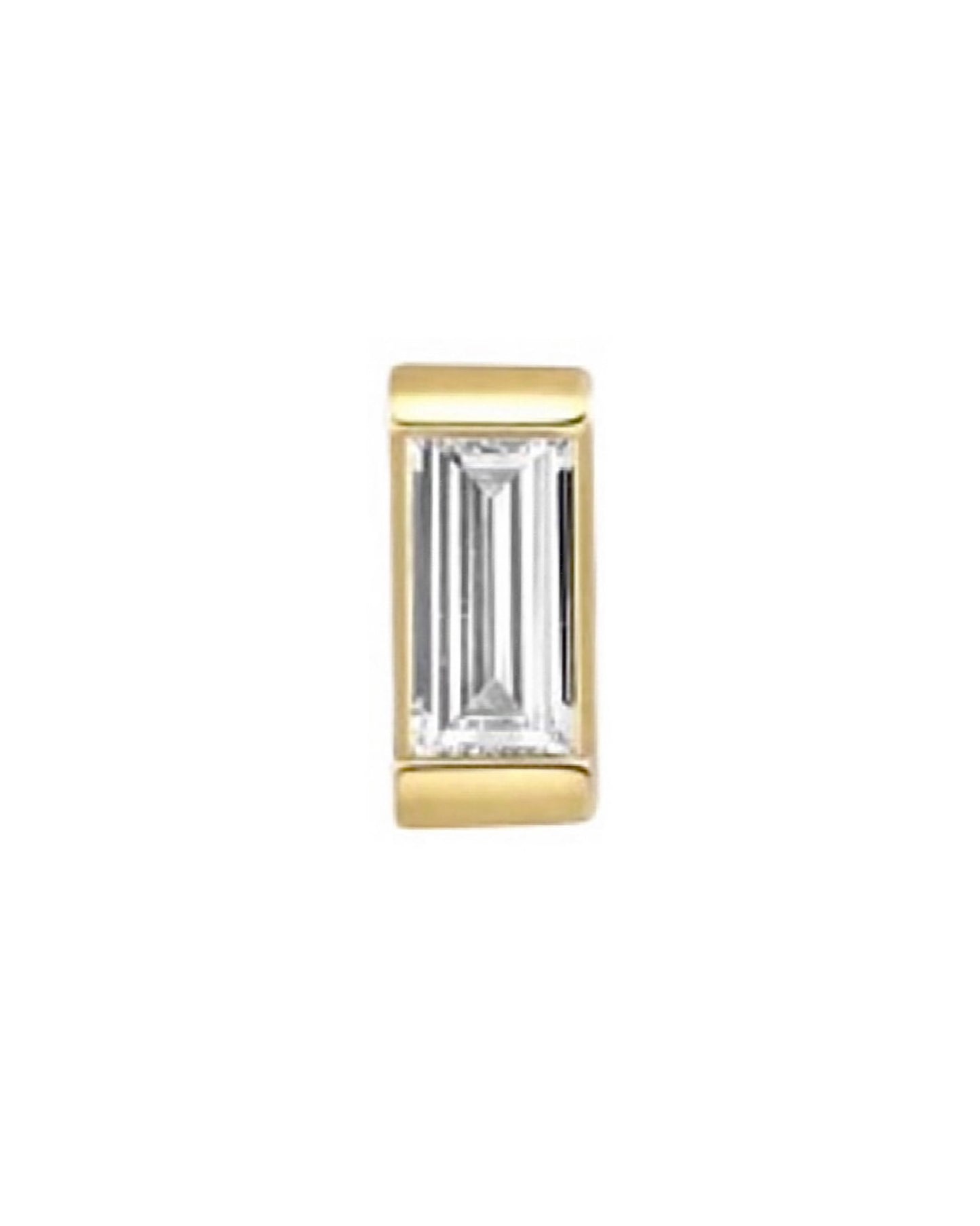 14K Baguette Stud