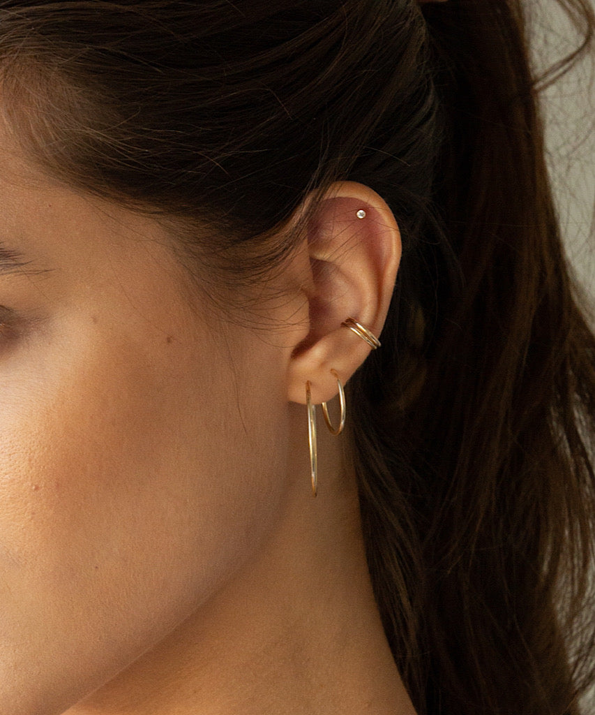 Small Gold Hoop Earrings, Gold Filled 9mm 11mm 12mm – Hoops By Hand