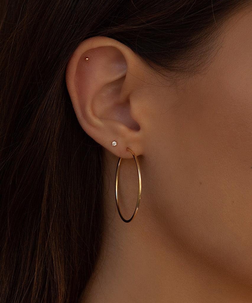Womens Hoop Earrings 1.4x1.37 14K Real Gold Filled / Argollas Arracadas  Oro Laminado / Tiny Dainty Earrings / Aretes para Mujer Oro / Gold Hoop