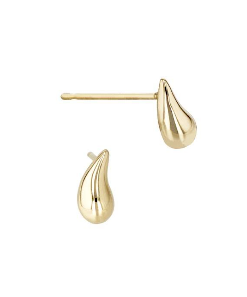 Elegant 22 Karat Yellow Gold Teardrop Stud Earrings