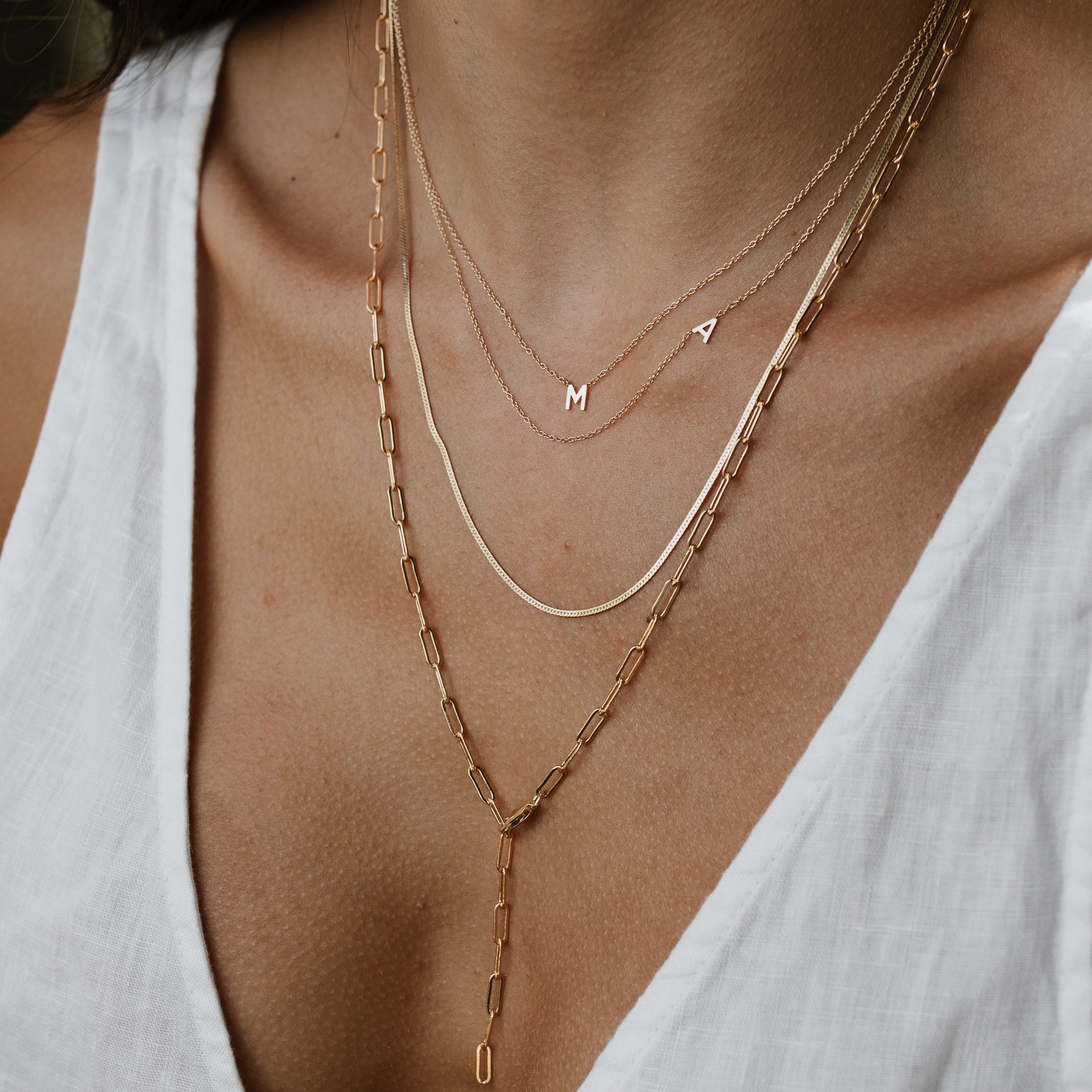 Thin on sale initial necklace