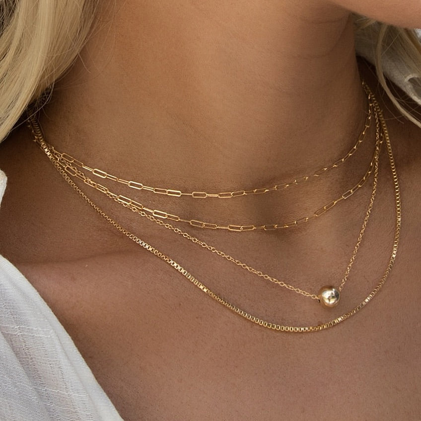 Hollow Box Chain Necklace 10K Yellow Gold Appx. 20